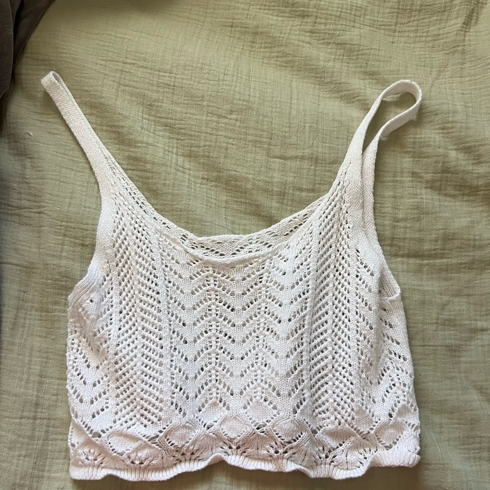 White Knit Women's Top
